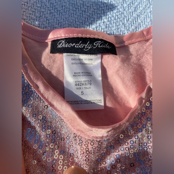 Little Girls Sequined Rose Tulle Dress - Picture 2 of 4